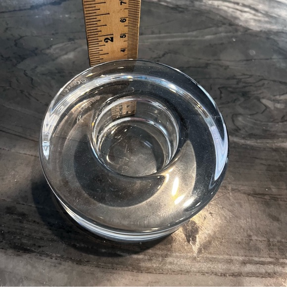 ORREFORS PUCK TEA LIGHT HOLDER  ART GLASS SWEDEN VOTIVE 3.75" DIAMETER 1.5" TALL - Picture 5 of 8